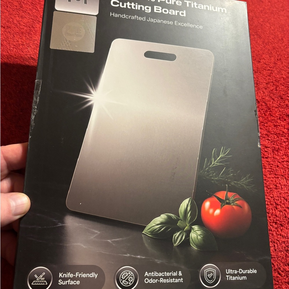 99.89% Pure Titanium Cutting Board 11x8 . New